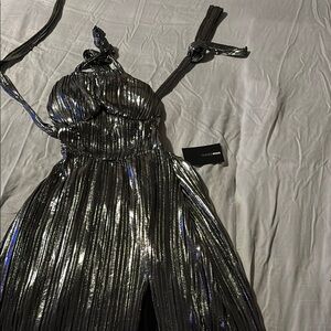 Fashion Nova Metallic Maxi Dress